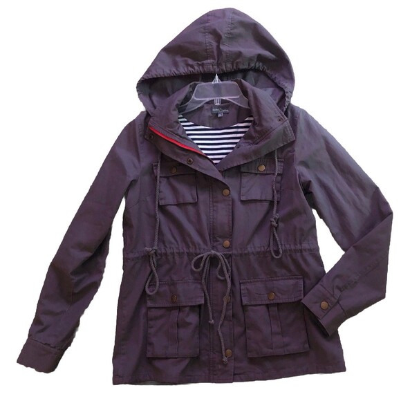 Market & Spruce Chaplin Hooded Anorak Jacket Womens Sz M Military Utility Cargo - Picture 9 of 15